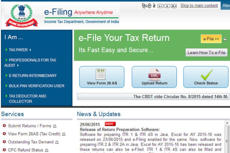 Fill Income Tax Return Online