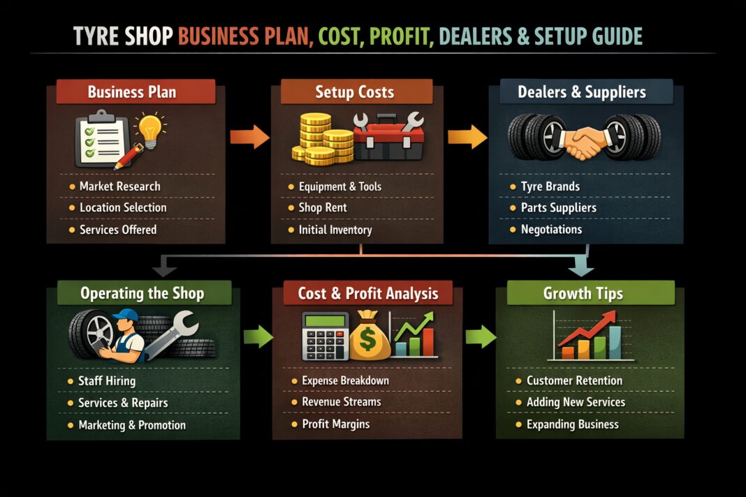 Tyre Shop Business Plan, Cost, Profit, Dealers & Setup Guide