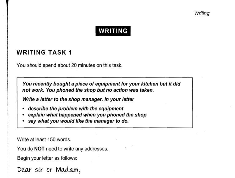General Writing Task 1