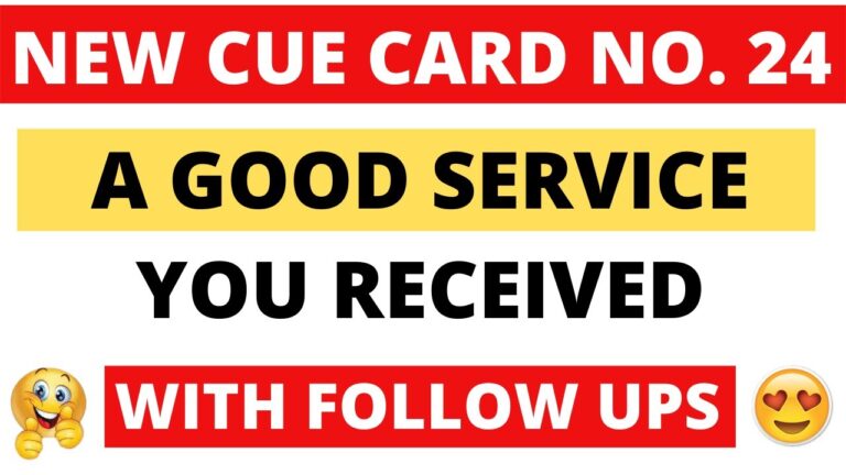 Describe a good service you received