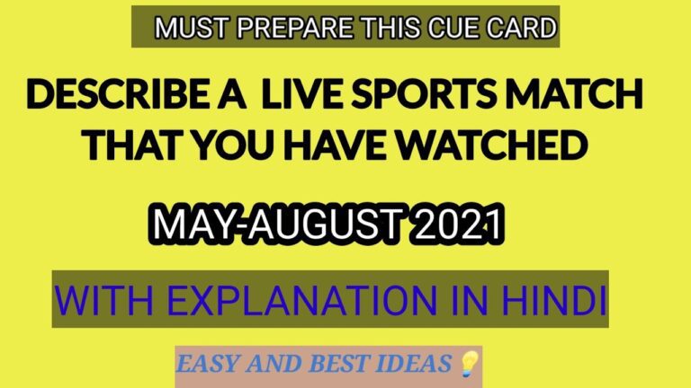 Describe a live sports match/performance that you have watched