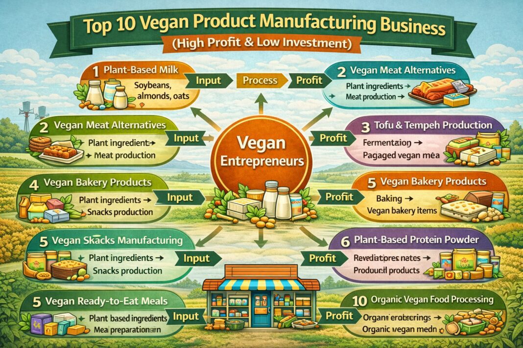 Top 10 Vegan Product Manufacturing Business (High Profit & Low Investment)
