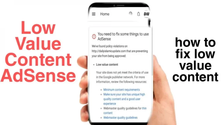 Google AdSense Low Value Content Error कैसे Fix करे