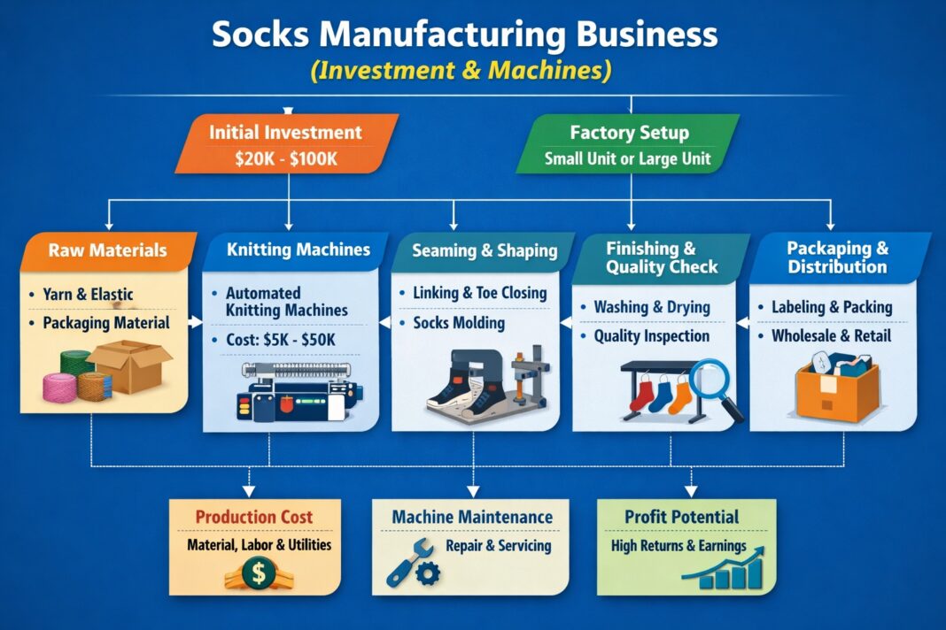 Socks Manufacturing Business (Investment & Machines)