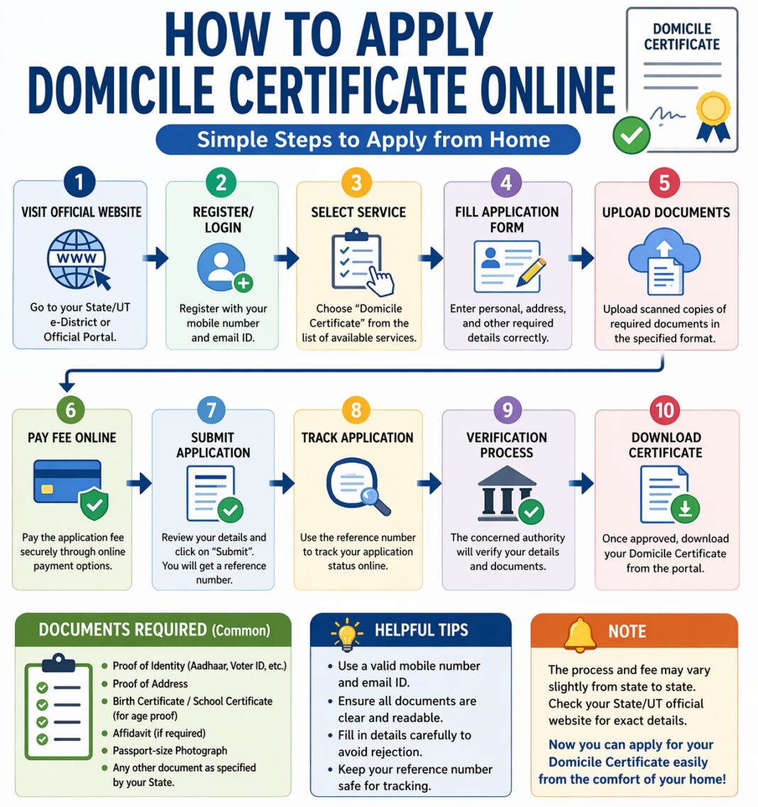How to Apply Domicile Certificate Online