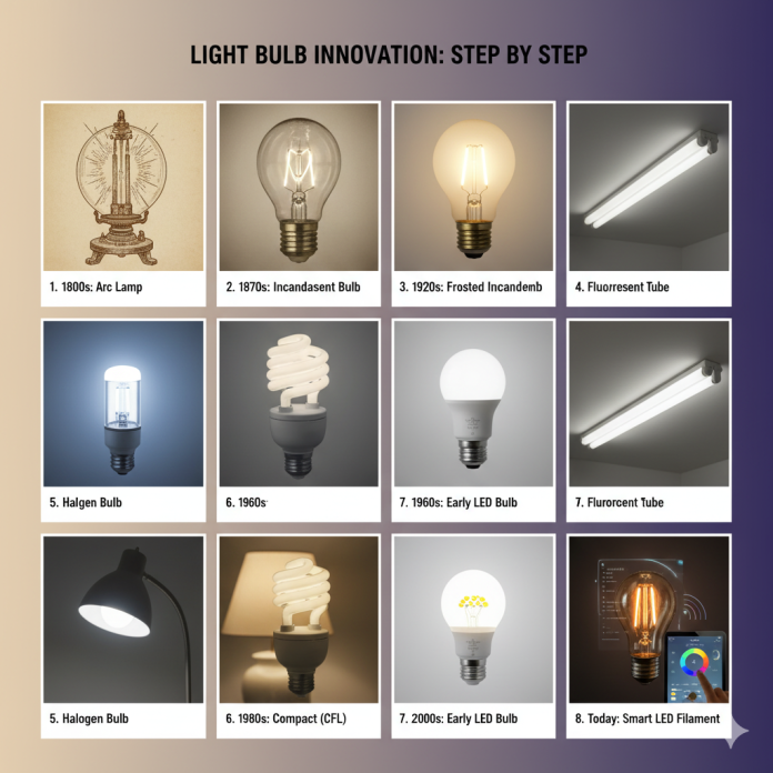 light Bulb Innovation Step by Step 1st to Latest light Bulb Innovation