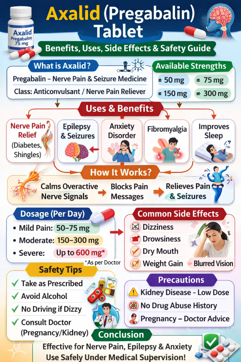 Axalid (Pregabalin) Tablet Benefits,Side Effects & Safety Guide