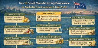 Top 10 Small Manufacturing Businesses in Australia (Low Investment & High Profit)