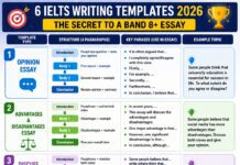 6 IELTS Writing Templates 2026: The Secret to a Band 8+ Essay 6 IELTS Writing Templates 2026: The Secret to a Band 8+ Essay